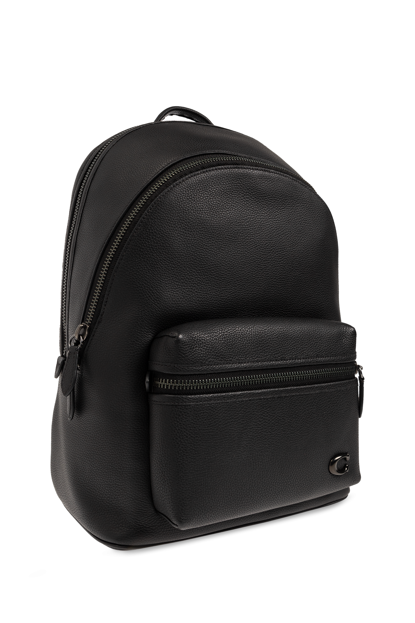 Black leather cheap coach backpack